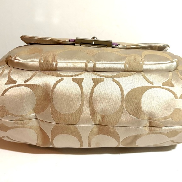 Coach CC signature print Beige and purple Shoulder Bag crossbody handbag - Picture 3 of 10
